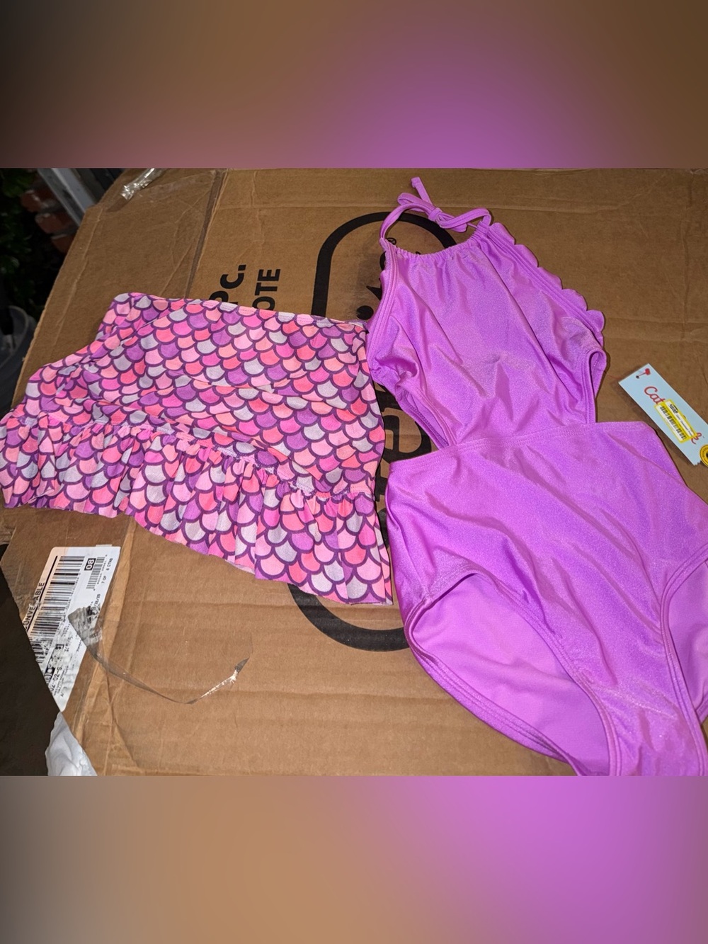Target Girls Pink Mermaid Two-Piece Swim Set